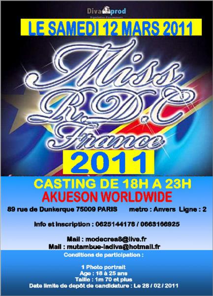 Casting miss rdc france 2011