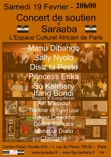 Concert de soutien à Saraaba : Les artistes se mobilisent