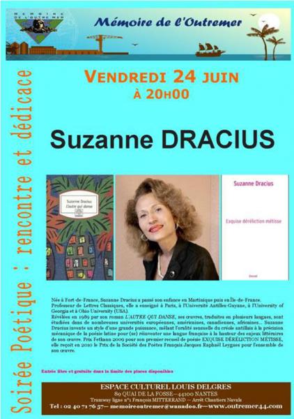 Soirée poétique - et littéraire - avec Suzanne DRACIUS