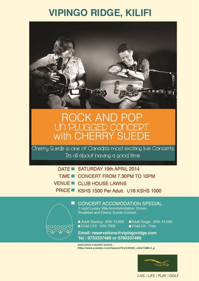 Rock and Pop Unplugged Concert with Cherry Suede at Vipingo [...]