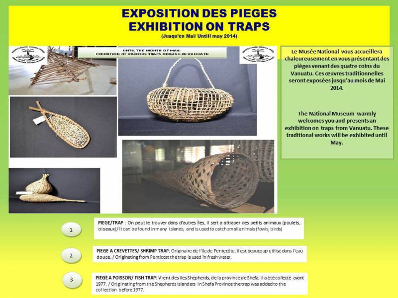 Exhibition of traditional fish and animal traps & mats