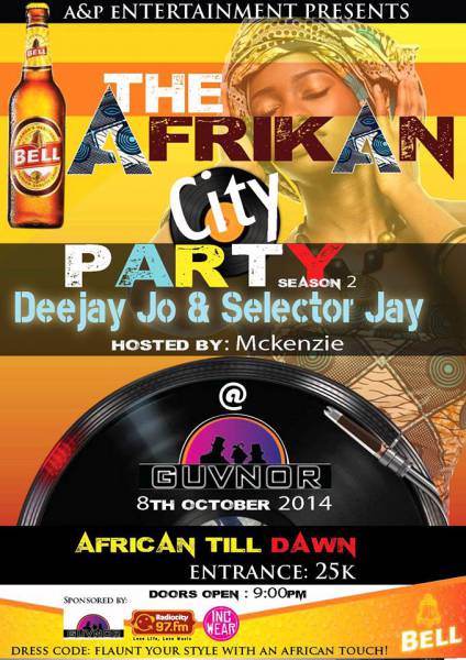 The Afrikan City Party Season 2 @ Guvnor