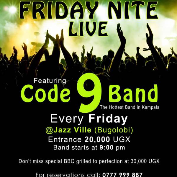 Code 9, every Friday night Live @ Jazz Ville Bugolobi