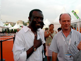 Cannes, avec le cinaste guinen Cheick Fantamady Camara
